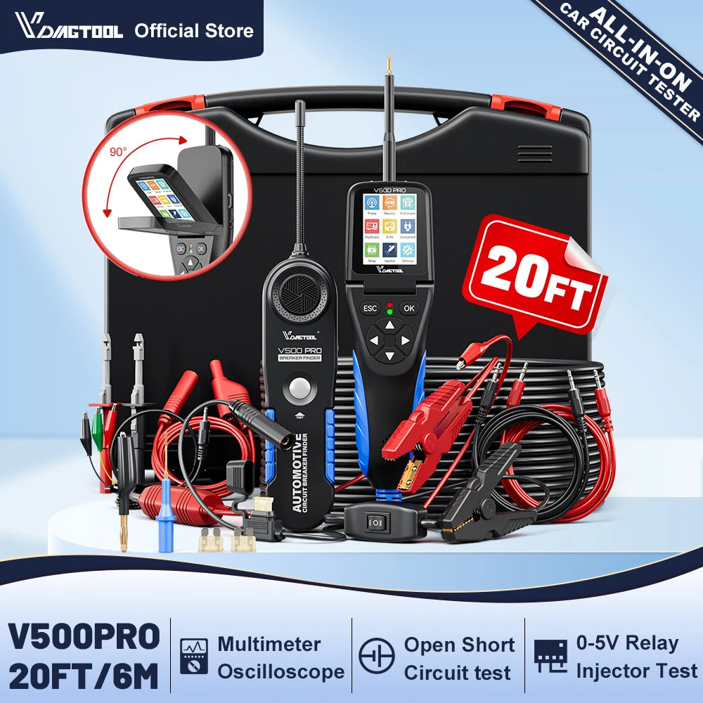 VDIAGTOOL V500PRO Autóipari áramkör tesztelő 12V/24V jármű power áramkör vizsgáló, breaker kereső eszköz nyitott áramkör detektor