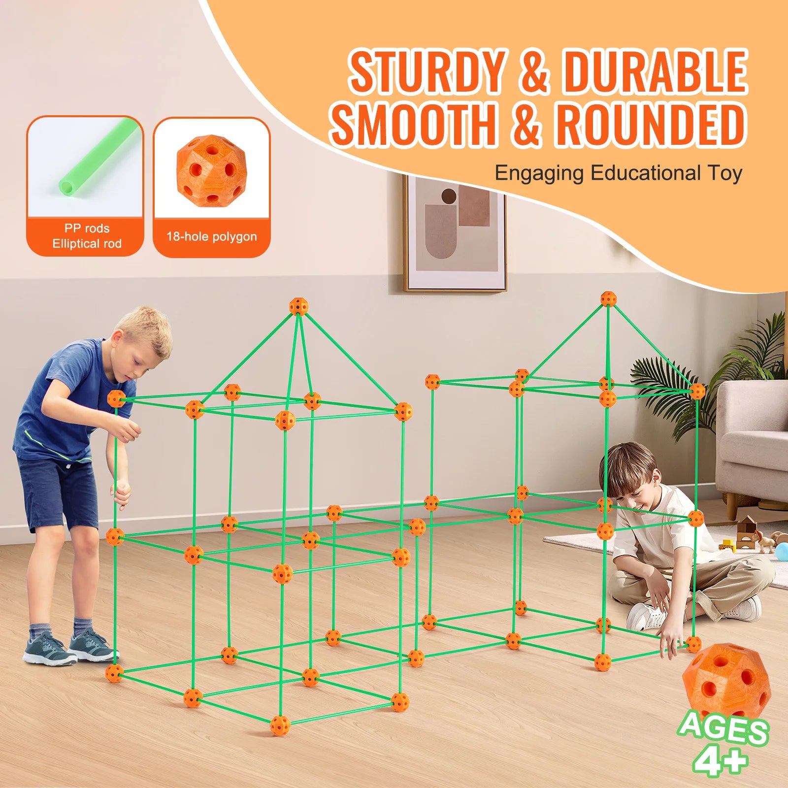 Set de construcție pentru copii cu bețe luminoase – set de joacă DIY de 140 piese