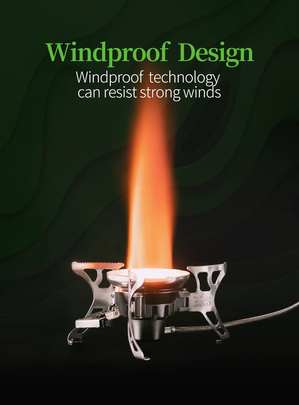 BRS-15 Windproof Foldable Gas Stove with Electronic Ignition