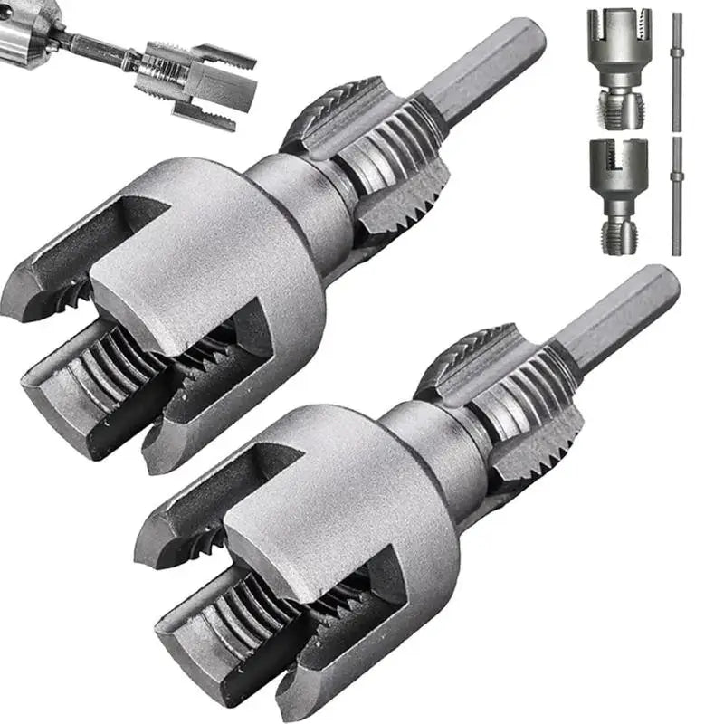 Drill-Compatible PVC Pipe Threading Tool