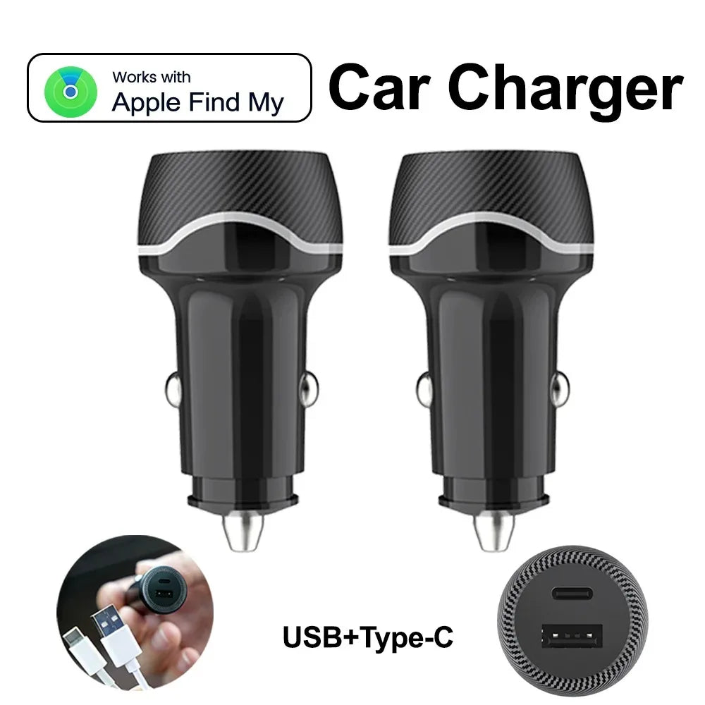 Localisateur GPS universel mini, chargeur de voiture, allume-cigare, adaptateur USB Type-C, pour iPhone IOS Apple Find My APP