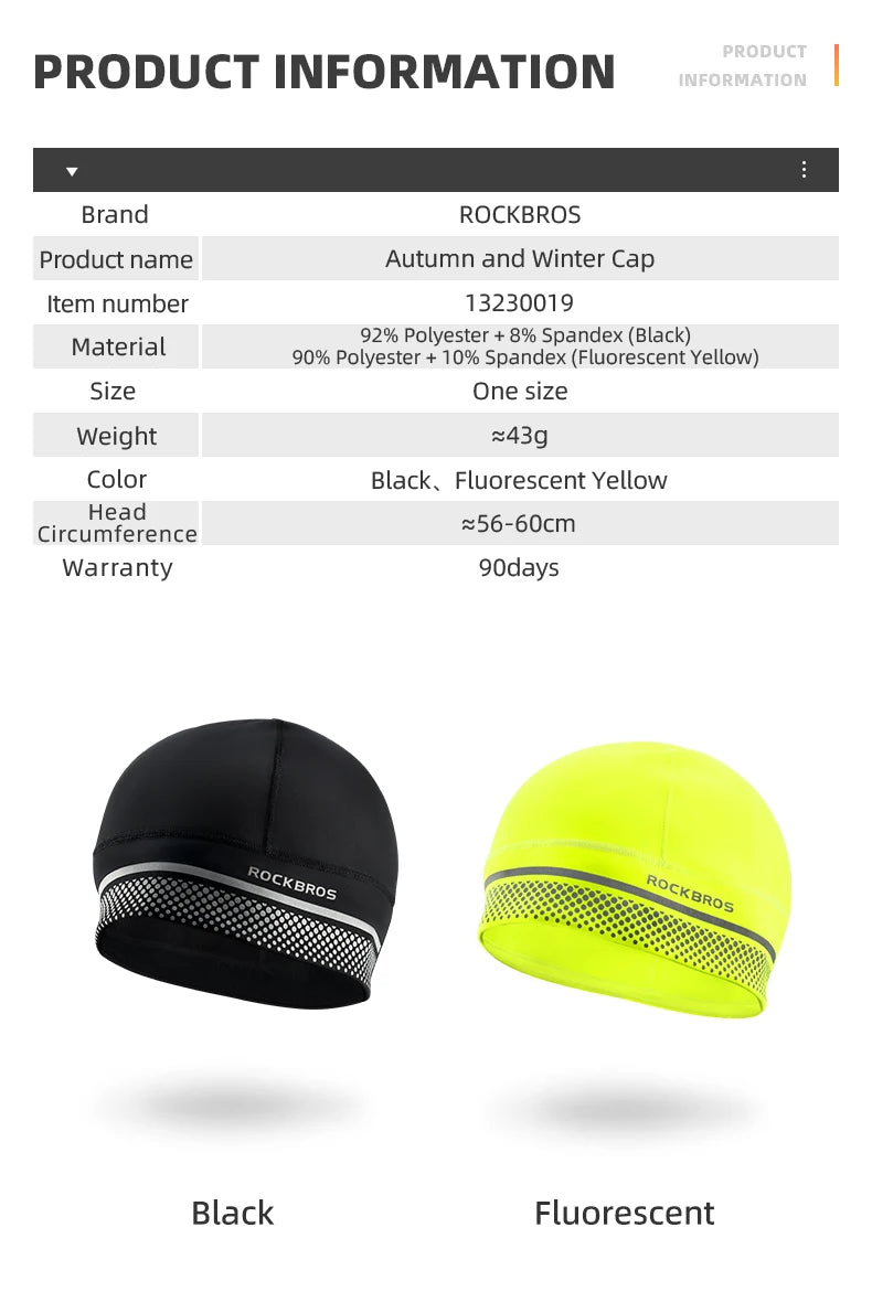 Winter Fleece Cycling Cap Windproof Helmet Liner Thermal Hat