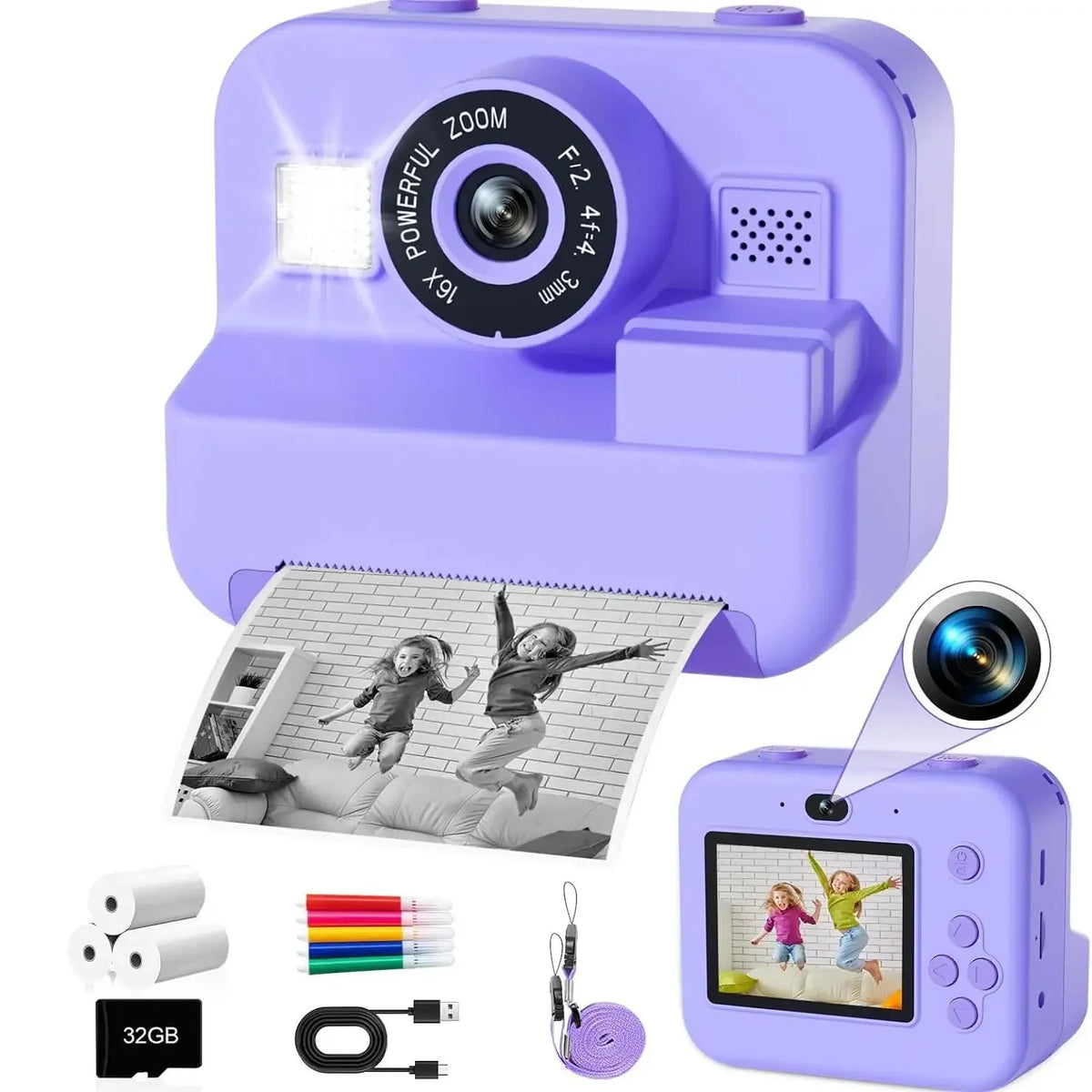 Educational Thermal Instant Print Camera with 32GB Card