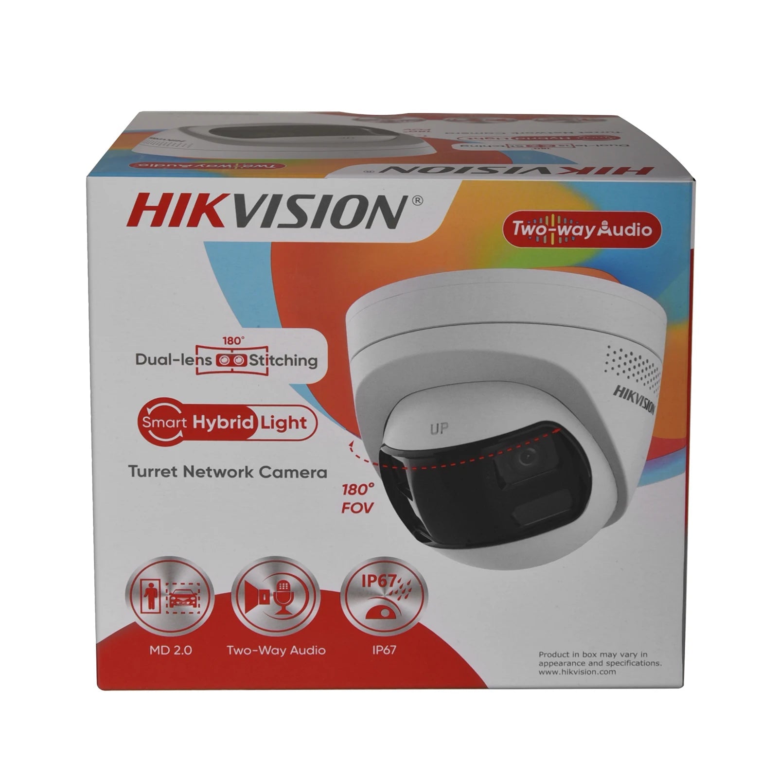 Hikvision DS-2CD1383G2P-LIUF/SL 8MP 4K Dual Lens Stitched 180° Wide Angle Smart Hybrid Light POE Network IP Camera MD 2.0 Audio 