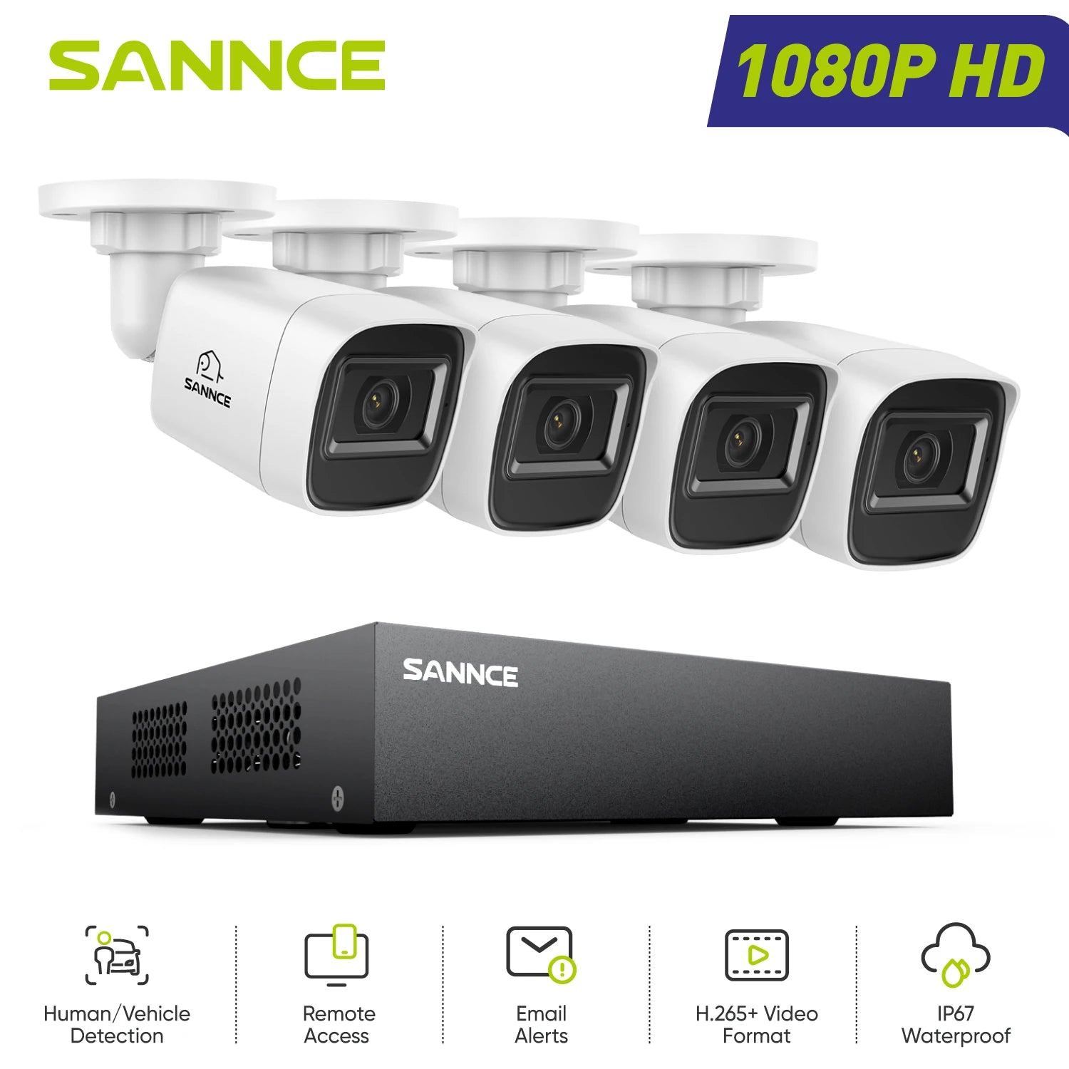 SANNCE 8CH 1080P Security Camera System with Night Vision
