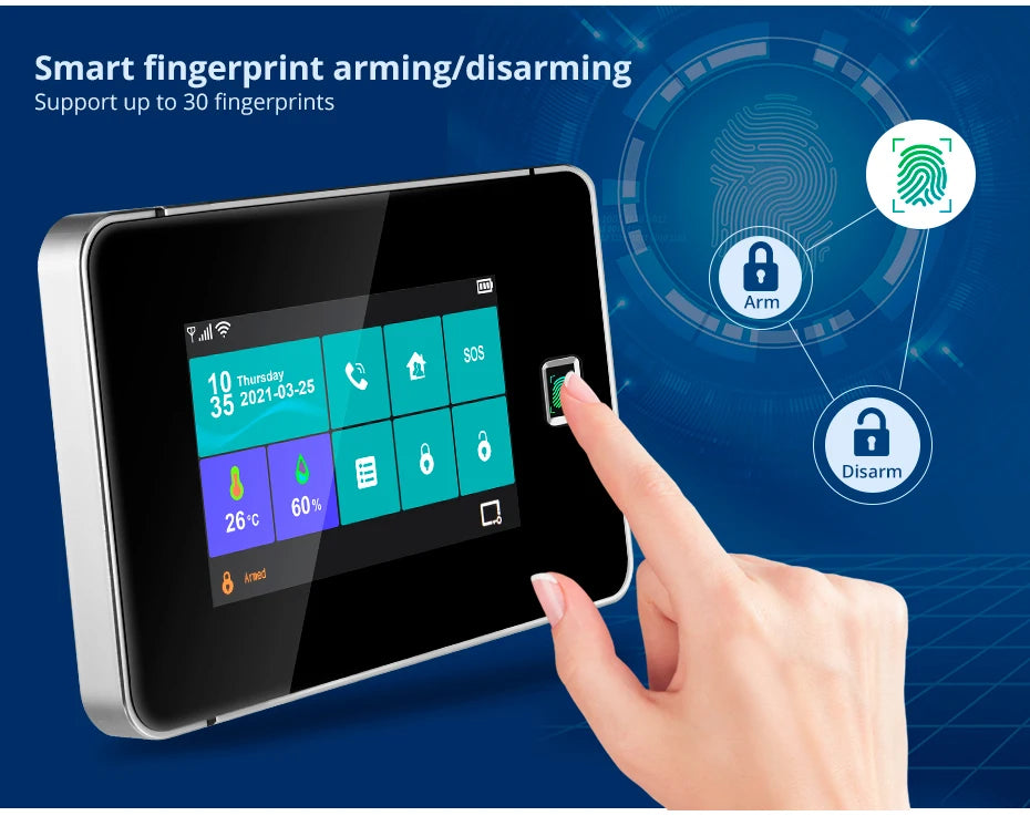 Desde España Entrega Kerui Sistema de Alarma 4G WiFi para Hogar Pantalla Táctil de 4.3 pulgadas Funciona con Tuya 433MHz Alarma de Burglar Seguridad