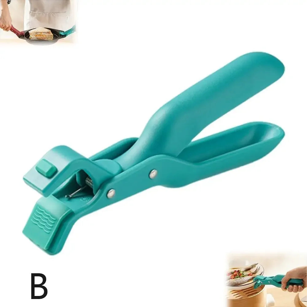 Pinça multifunções para segurar tigelas e evitar queimaduras, cor sólida, utensílio doméstico de silicone para cozinha, antiescaldão 2