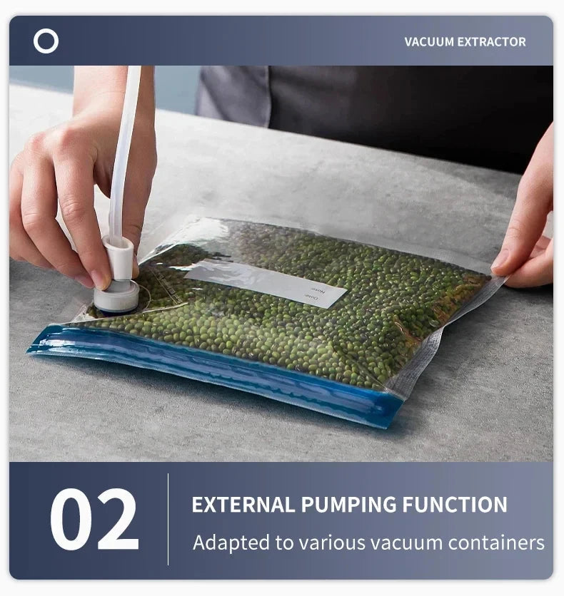 Electric Vacuum Sealer Machine Dry/Wet Food Packaging Vacuum Sealing Bags Food Storage Vacuum Packaging Machine for Kitchen 