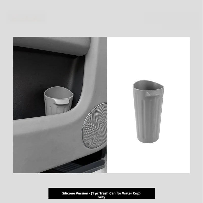 SEAMETAL Car Trash Can Food-Grade Silicone Anti-Slip Trash Bin Twist-Resistant Washable Oil-Repellent Leak-Proof Cup Holder