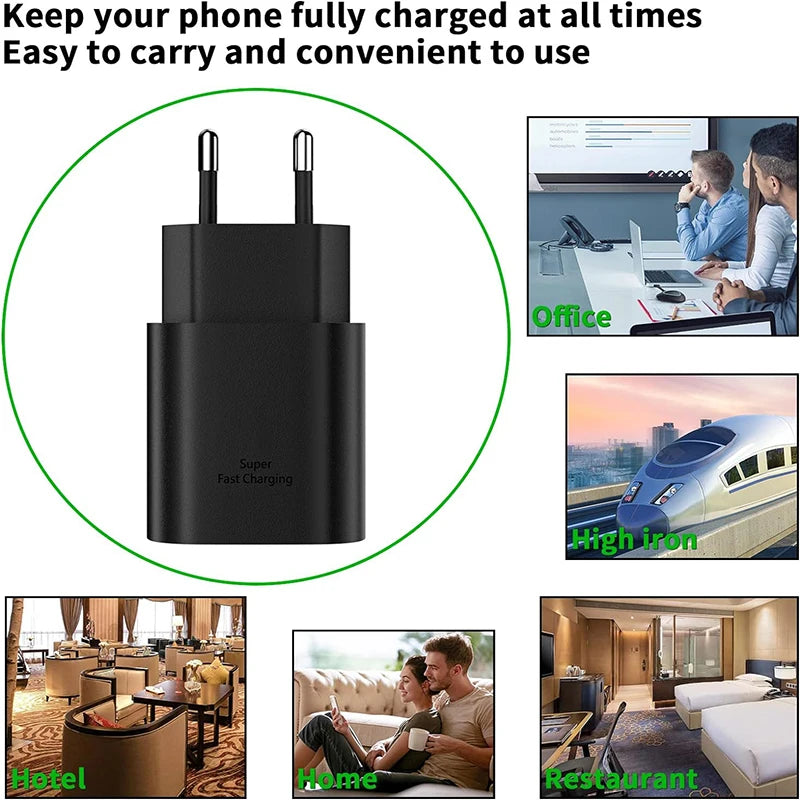 25 W USB-C Wall Charger - Cable and Multipack Options