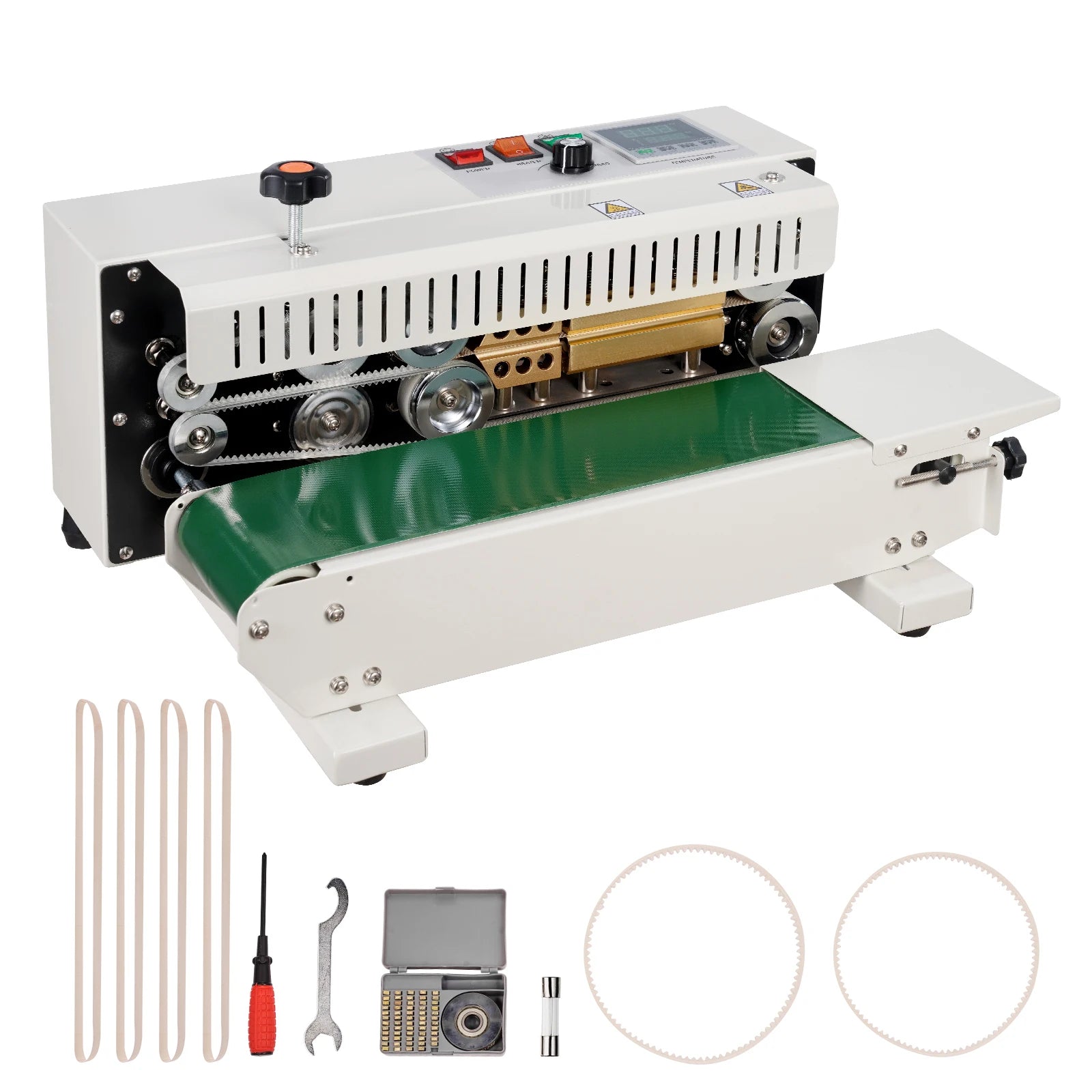 SucceBuy Macchina di siglatura orizzontale a banda sigillante continua per sacchetti/fogli in plastica in acciaio al carbonio per 0,02-0,8 mm