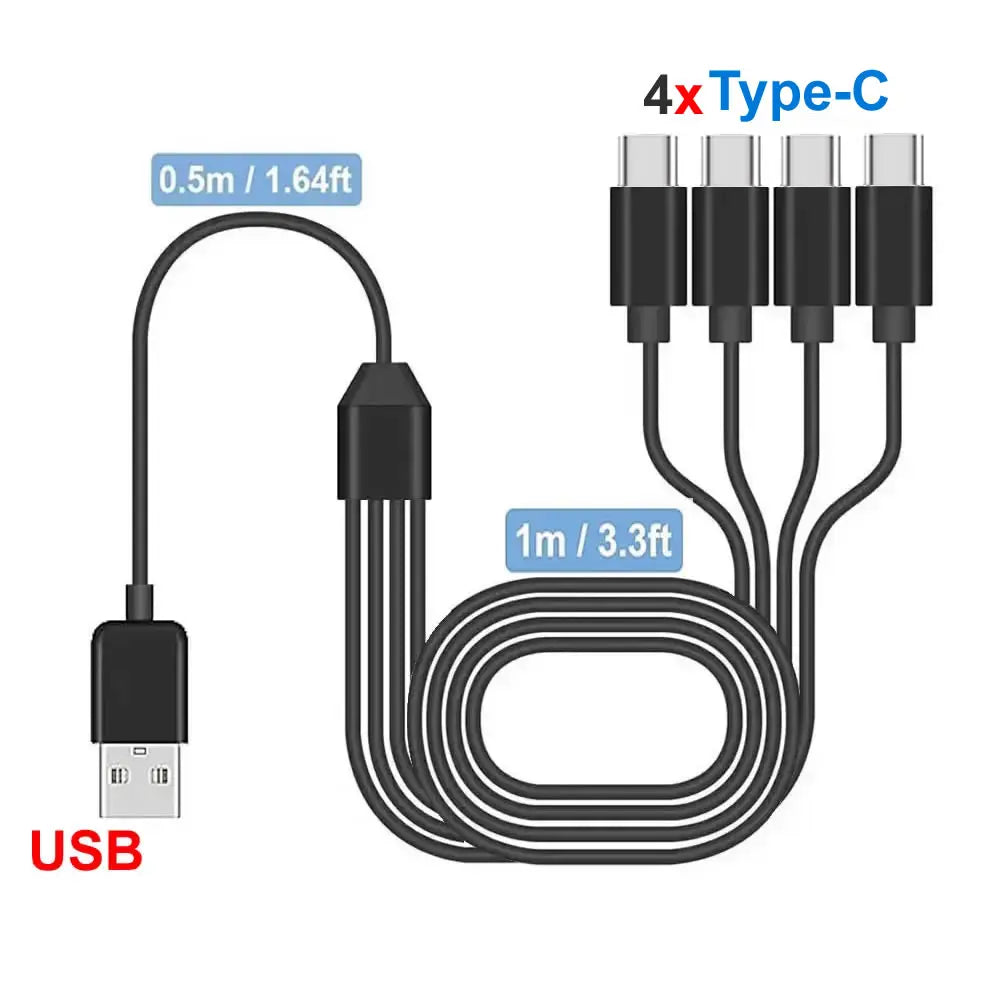 Vierfach-USB-C-Ladeverteilerkabel
