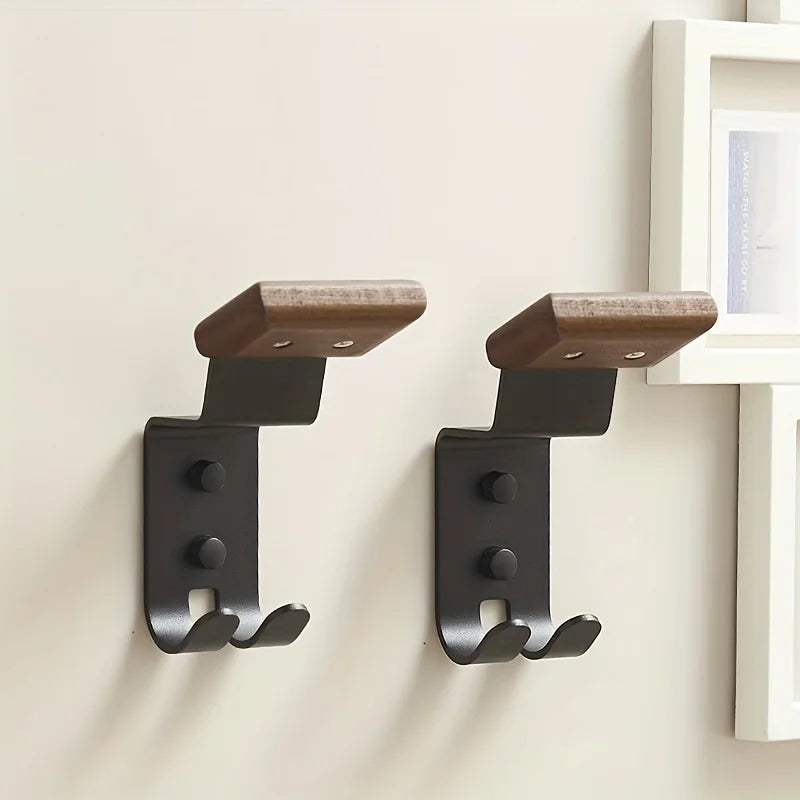 Motorcycle Helmet Holder Solid Wood Strong Steel Design Helmet Wall Mount Helmet Hanger for Motorcycle Bike Outerwear Sport Gear
