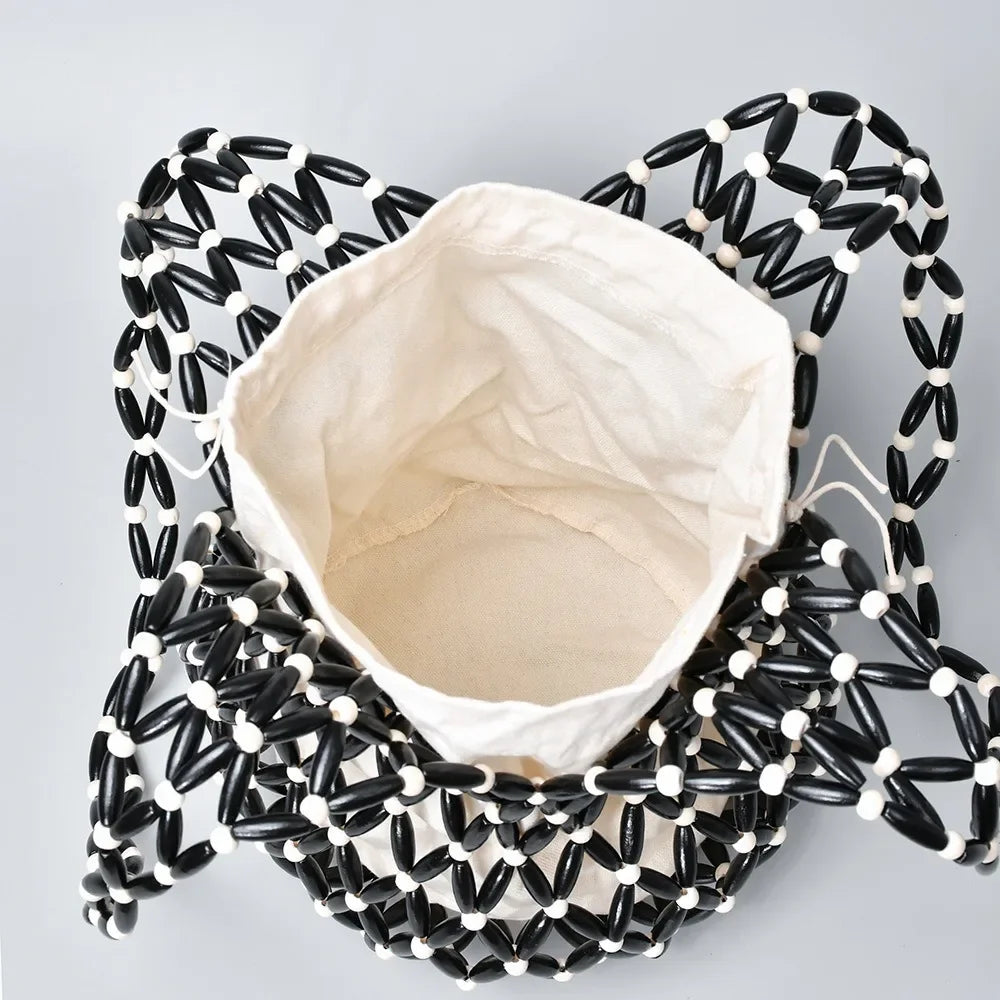 Open-Weave Bead-Style Tote Bag