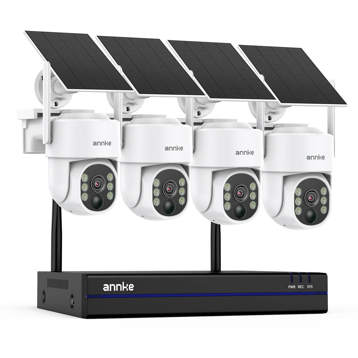 4MP Wireless PT Solar Security Camera System with NVR