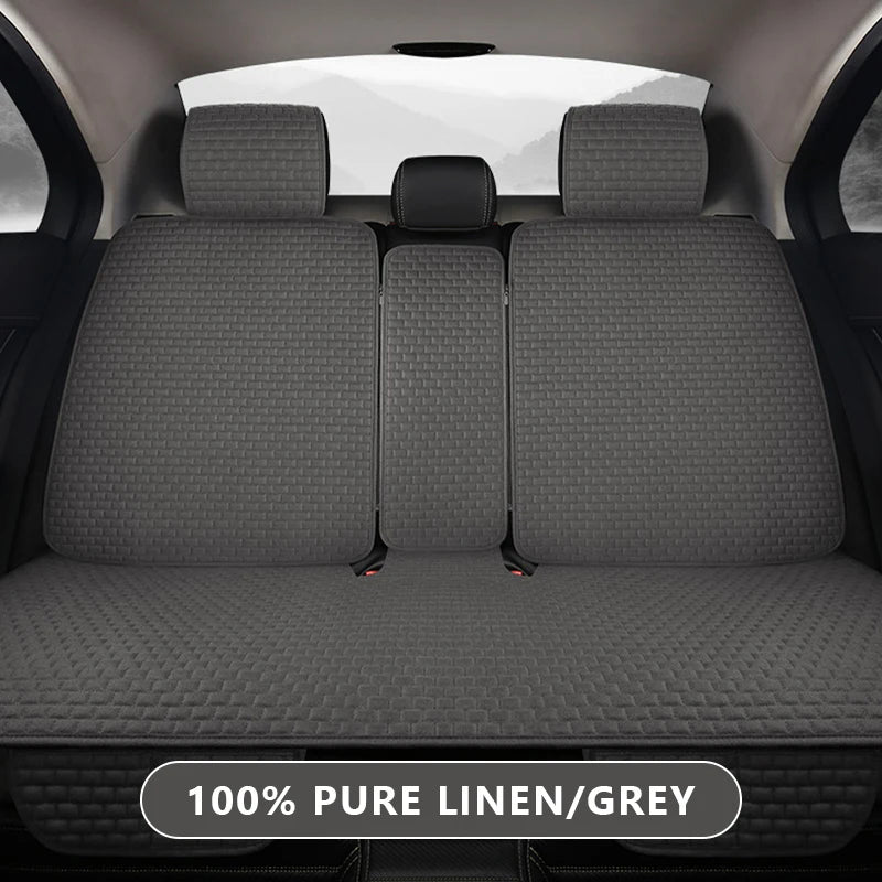 SEAMETAL Breathable Car Seat Cover 100% Linen Cooling Seat Cushion Wear-Resistant Sweat-Absorbing Seat Protector for Suv Sedan