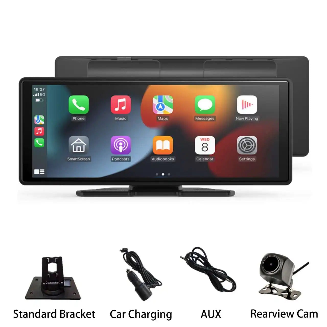 10,26" trådlös CarPlay- och Android Auto-pekskärm med backkamera