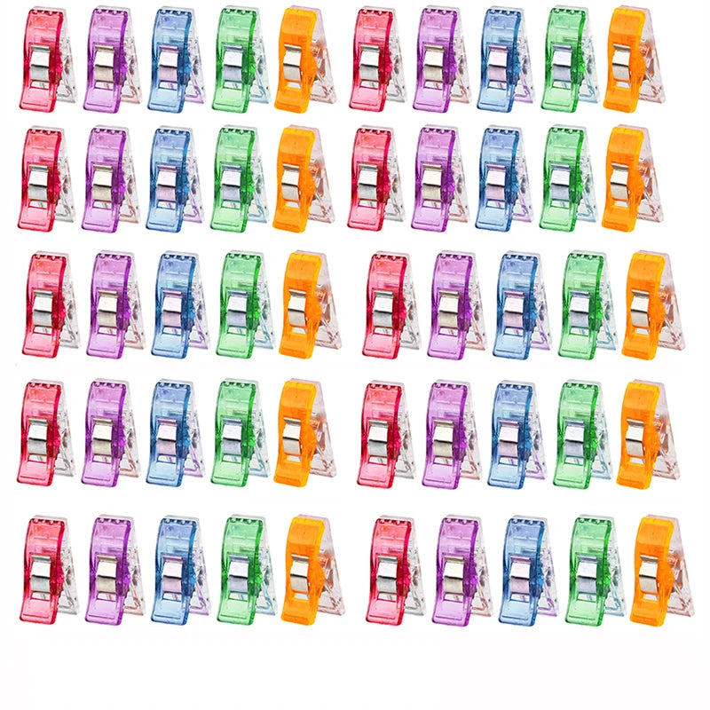 50PCS Sewing Clips Colorful Clips Multipurpose Plastic Craft Crocheting Knitting Safety Clothing Clips Color Binding Clips Paper 