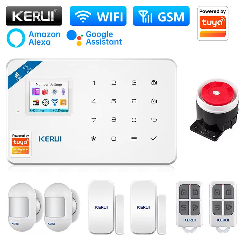 KERUI W181 Wireless WIFI Alarm System Door Sensor Phone APP Remote Control Smart Home Burglar Security Alarm Works with Tuya