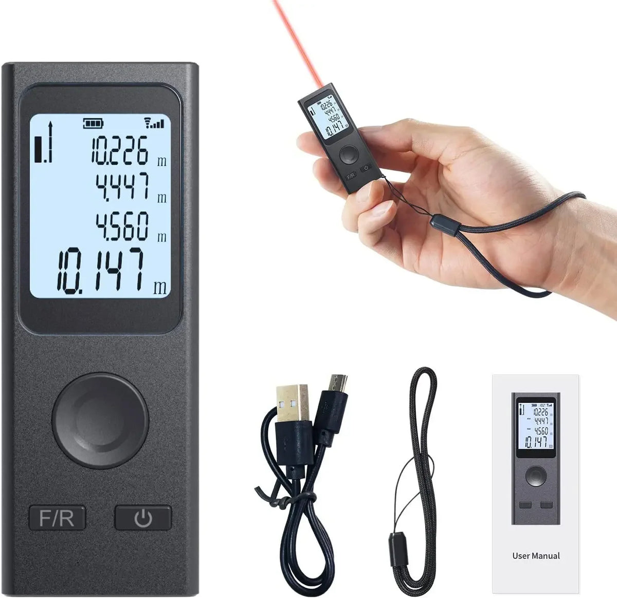 Rechargeable Mini Laser Distance Meter, 30/40/50m