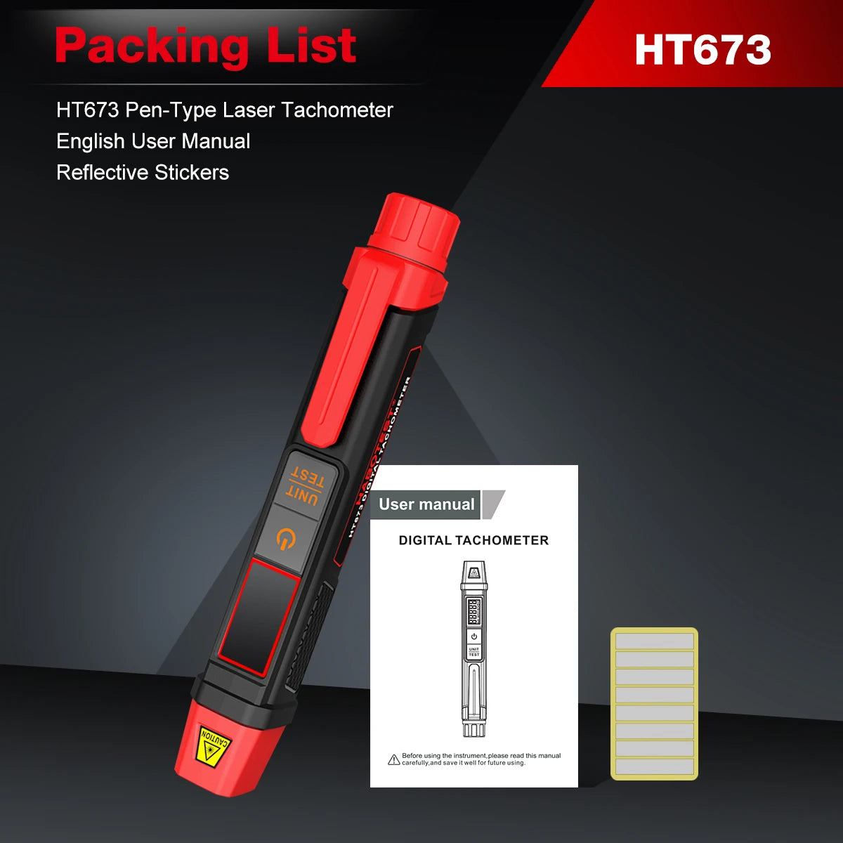 HT673 Pen-Style Laser Tachometer