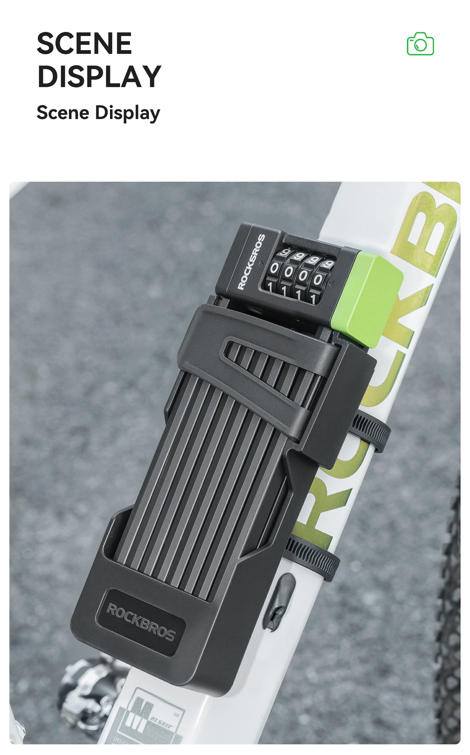 Folding Bike Combination Lock with Alloy Steel Body