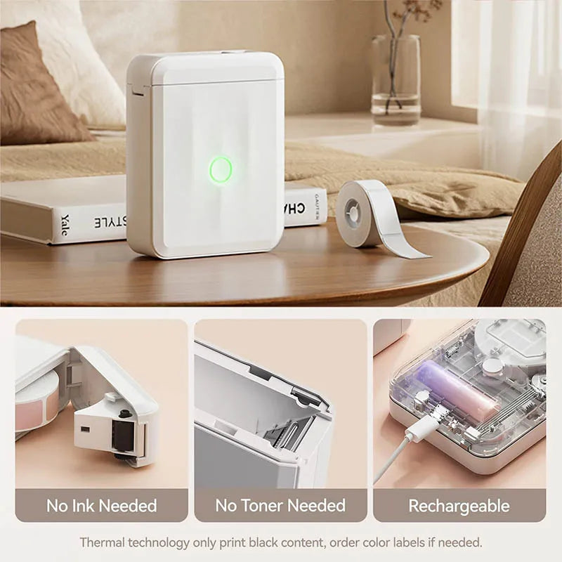 D110 Upgraded Version Thermal Label Printer Mini Portable Smart Label Maker With Tape