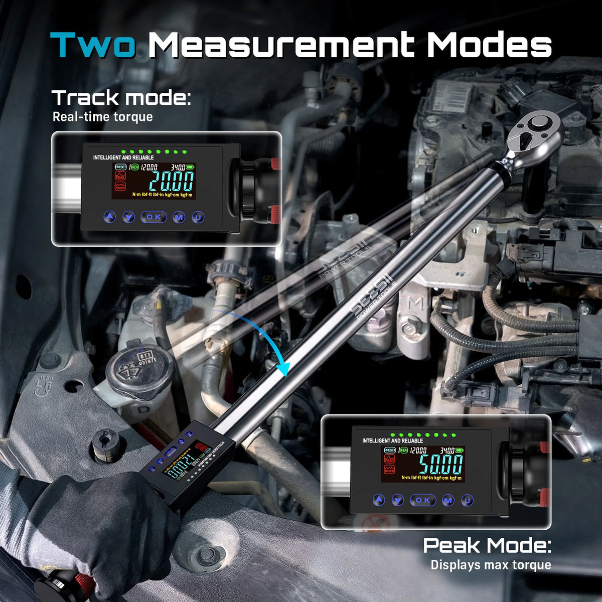 Digital Torque Wrench, 1/2-Inch Drive, 17–340 N·m