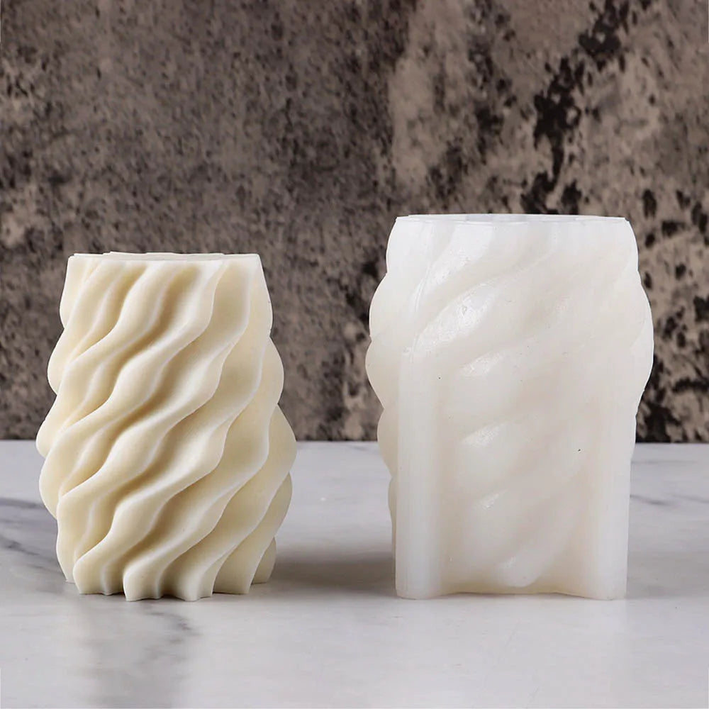 Spiral Pillar Silicone Candle Mould