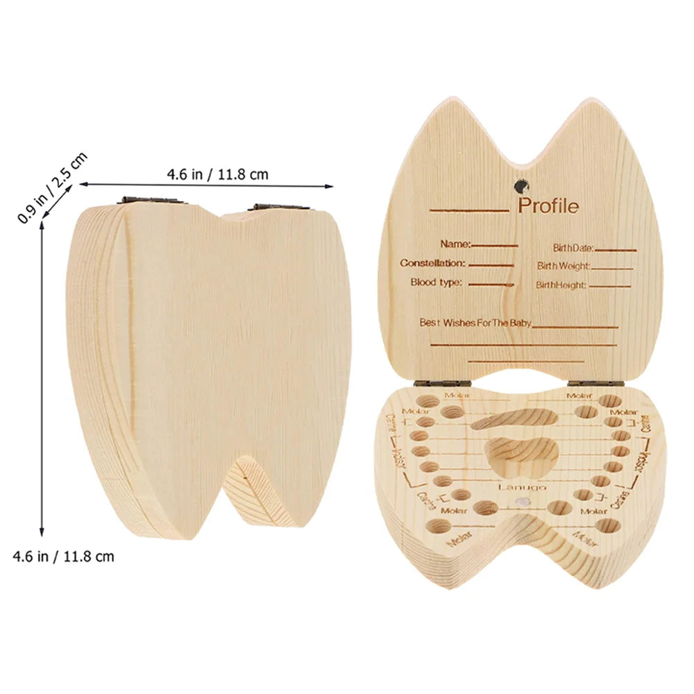 Wooden Baby-Tooth Keepsake Box, Letter Options