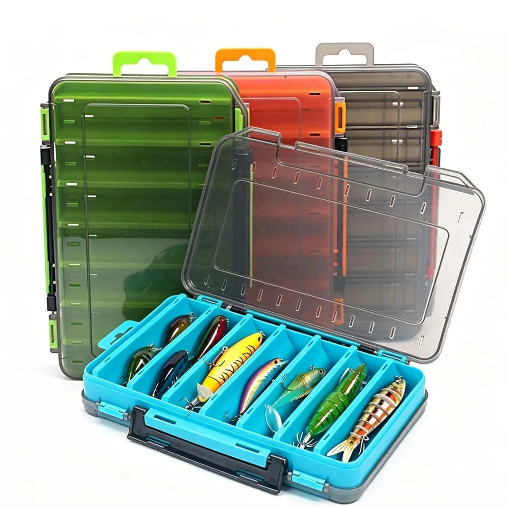 Double-Sided Fishing Tackle Box for Hooks, Lures and Baits