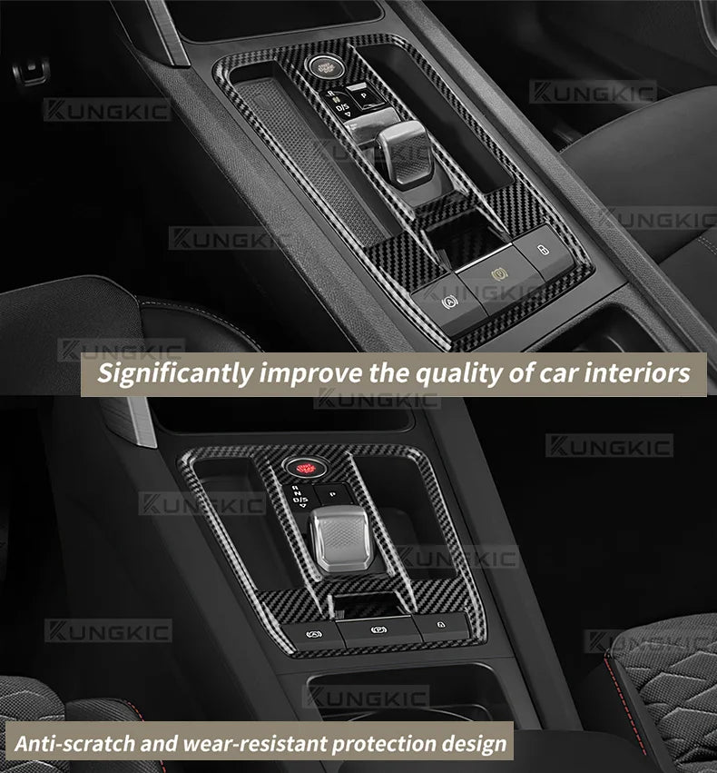 Carbon Fiber Style ABS Gear Trim for Seat Leon and Cupra