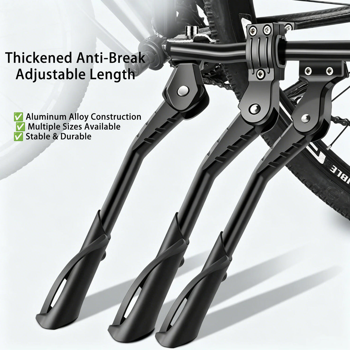 Adjustable Aluminum Bicycle Kickstand for 24-29 Inch Bikes