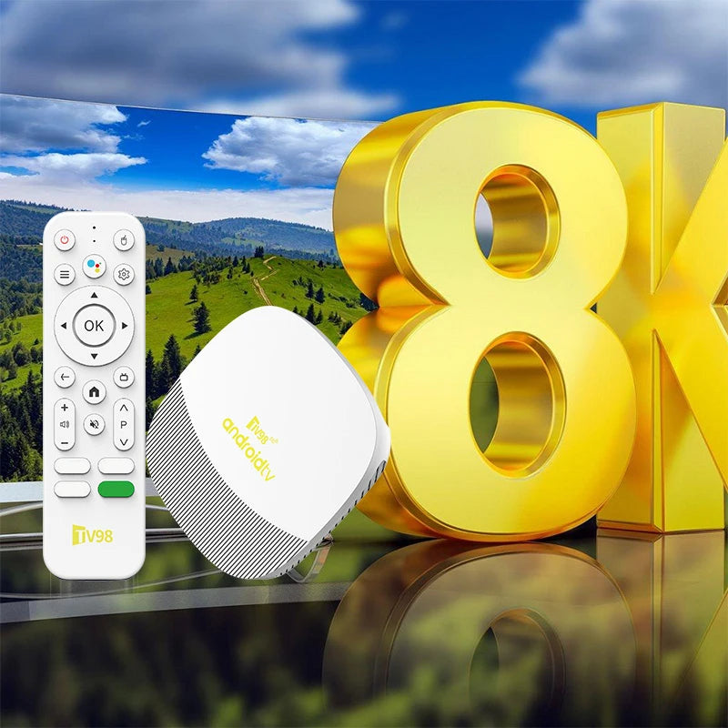 TV98 ATV Max Android 14 TV Box Allwinner H313 2GB 8GB Wifi 6 BT 8K 4K AV1 Full HD Smart Media Player Voice control Set Top Box