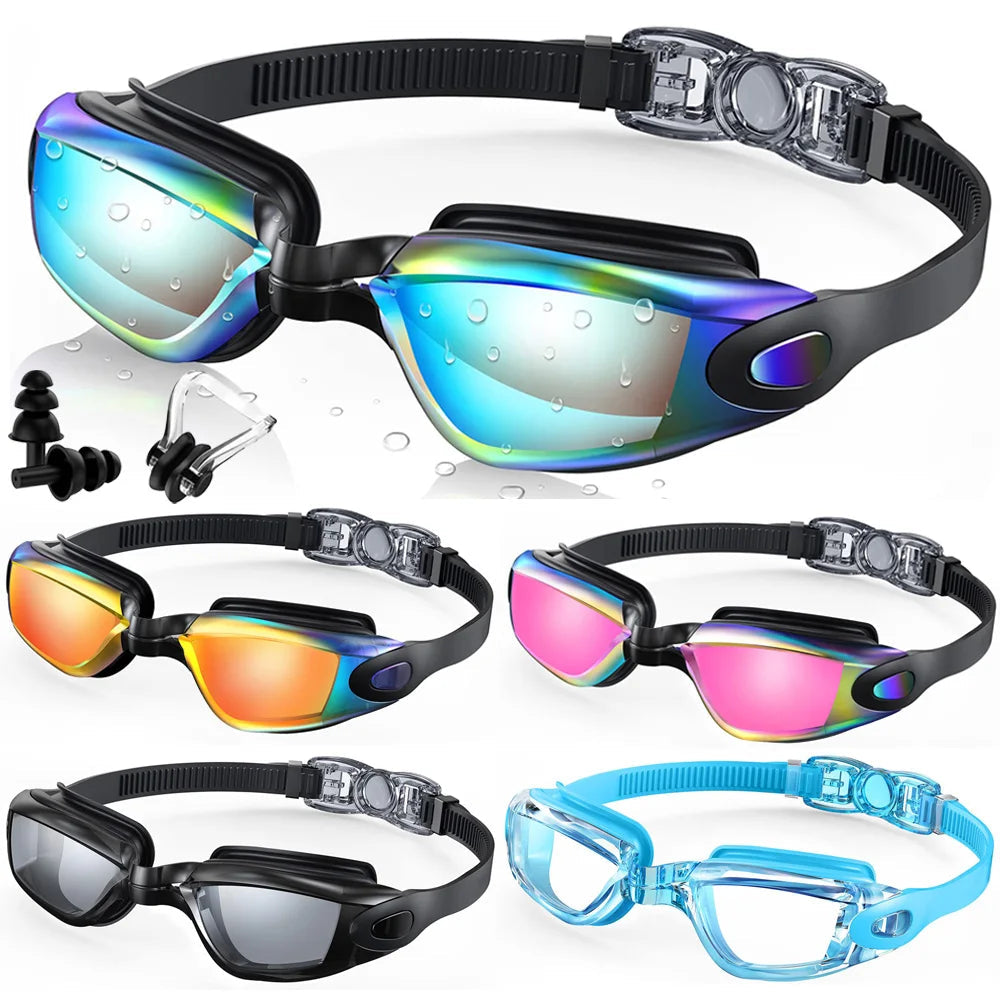 Swimming Goggles Professional Waterproof Swim Eyewear Glasses Anti-fog 100% UV Protection No Leaking For Adult Men Women Youth 