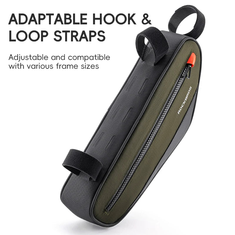 Bike Frame Tube Bag 1.7L with Reflective Design and Easy Mount