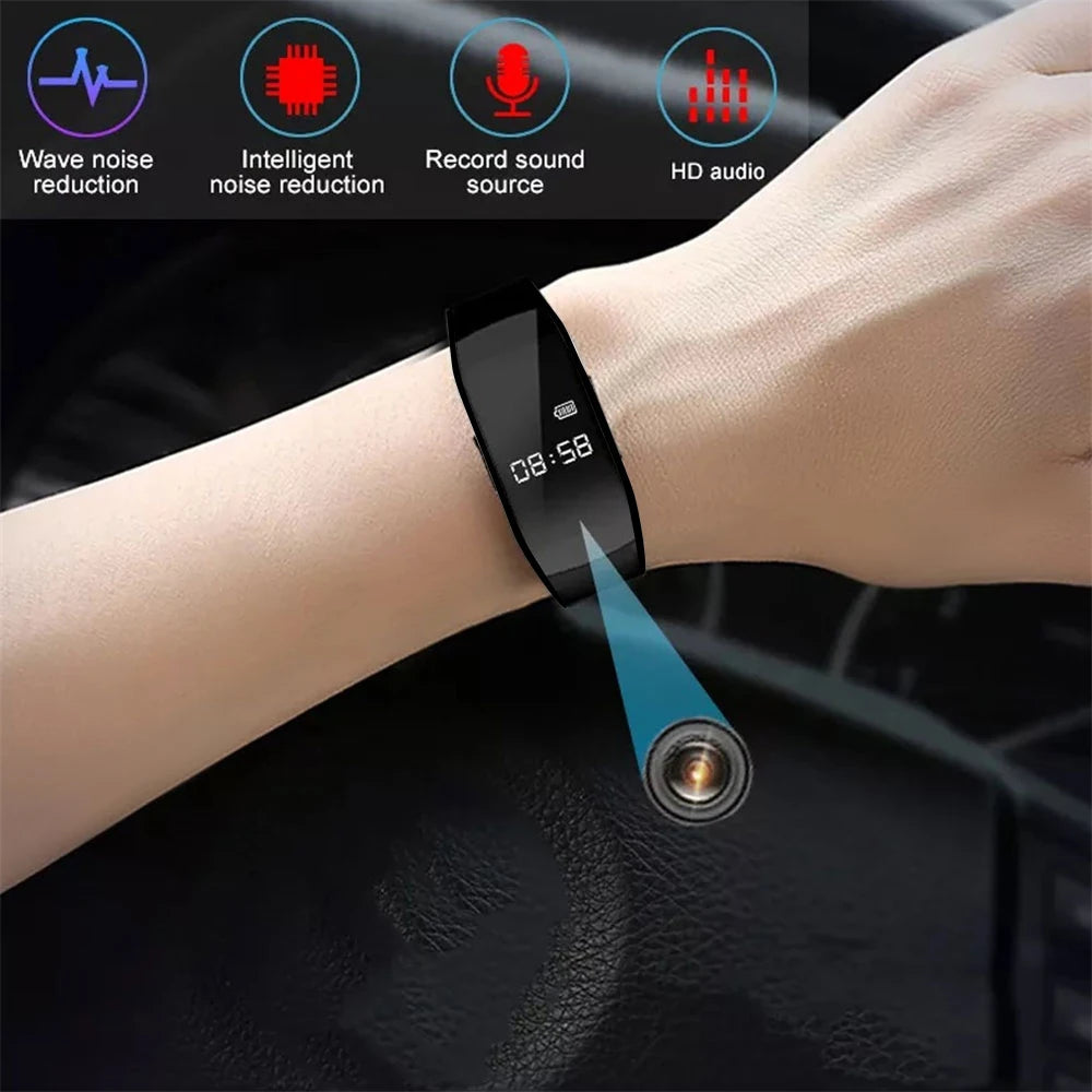 256GB Mini Camera Watch Audio Video Recording Bracelet USB Flash Driver Dictaphone Noise Reduce Sound Recording Wristband 