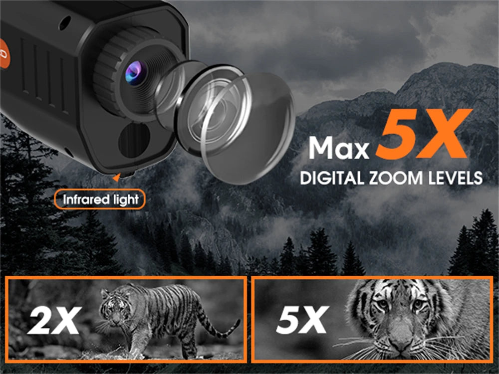 GTGUARD N3 1080P Night Vision Monocular with 5X Zoom