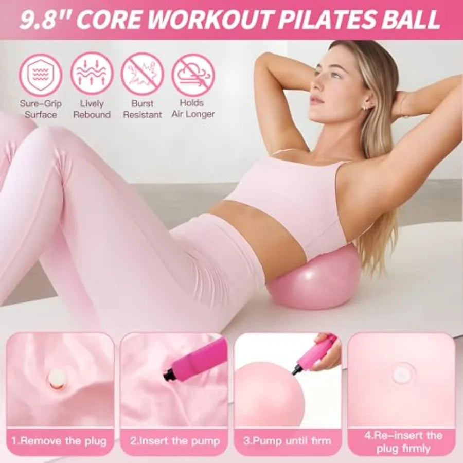 Heim-Pilates-Trainingsset mit Ring, Ball, Bändern & Grip-Socken