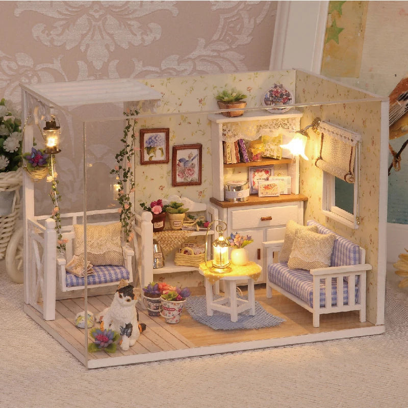 Kit de quarto em miniatura DIY, opções de modelos