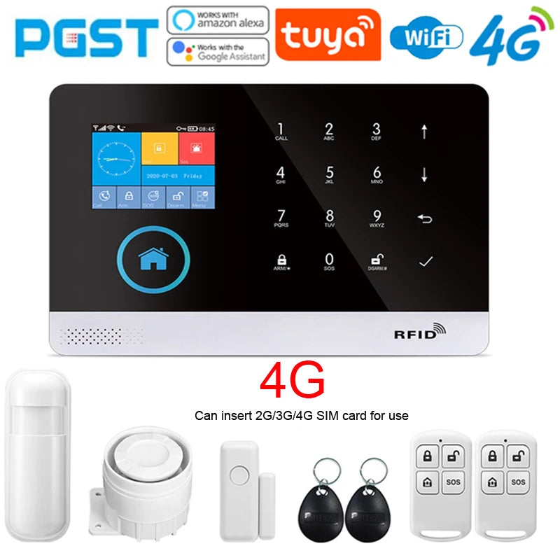 PGST home alarm system, door detector, outdoor solar alarm, door and window/motion sensor, 433MHz, GSM, wireless, anti-theft