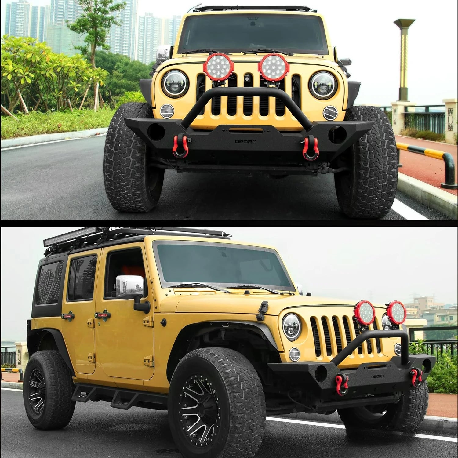 2-Pack 7 Inch 51W LED Work Light Bar for 12V 24V Vehicles