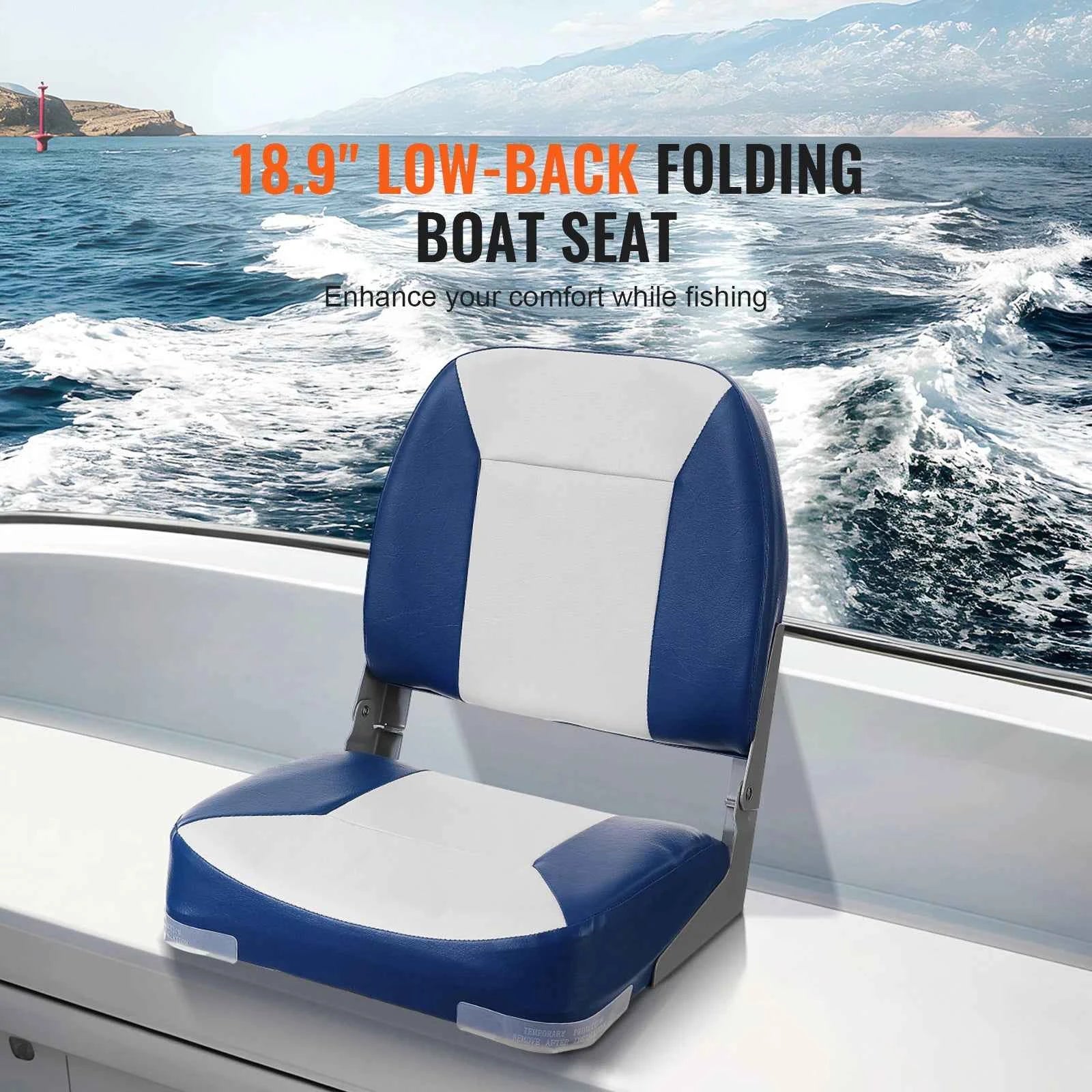 18.9-Inch Low Back Folding Boat Seat