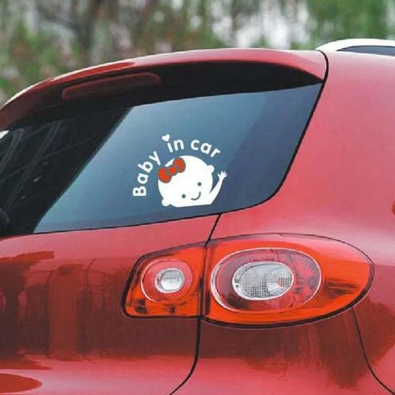 Baby in Car Baby Safety Sign Car Sticker Reflective Sticker Warning Sticker Cute Baby Window Car Decal Sticker Car Accessories