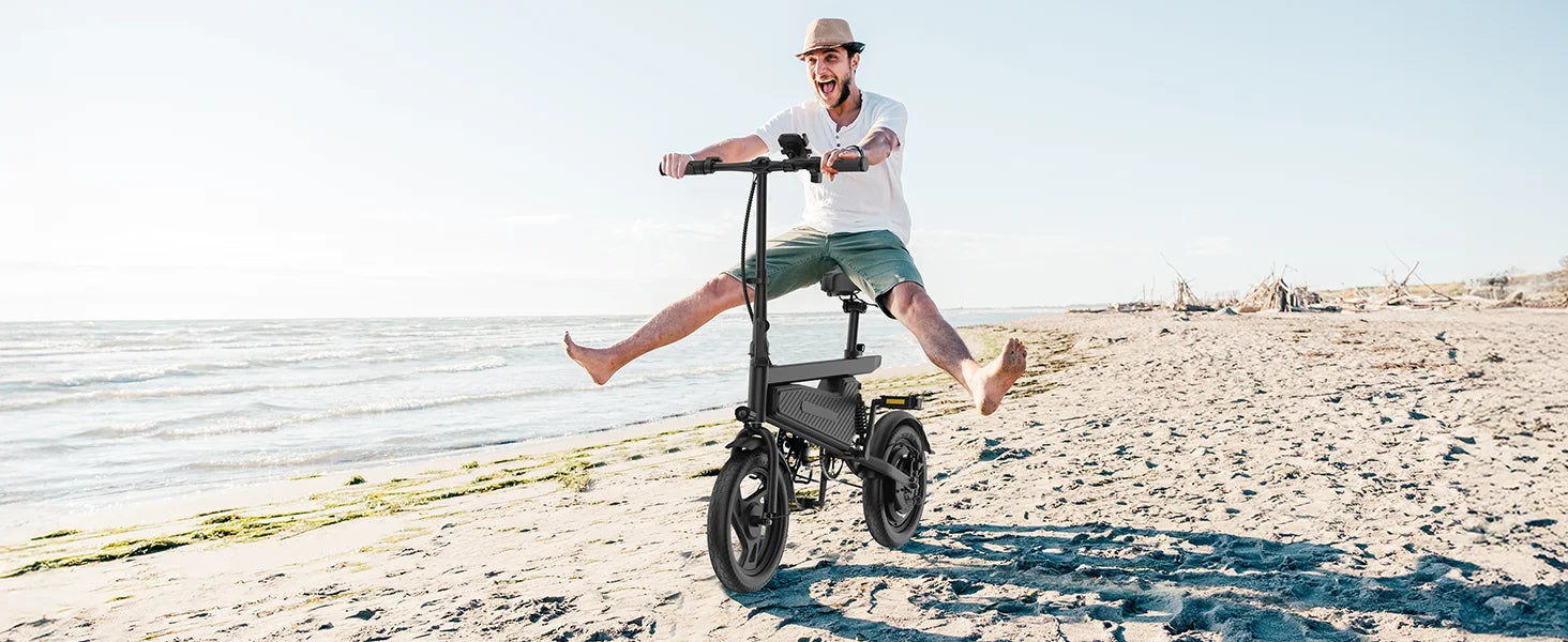 14" Foldable Electric Bike 350W Motor 48V Battery 22MPH Range
