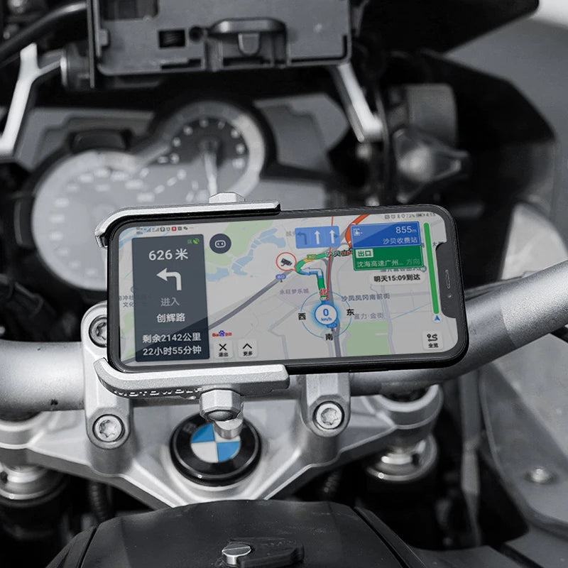 Supporto per telefono da moto in alluminio con montaggio sullo specchietto retrovisore