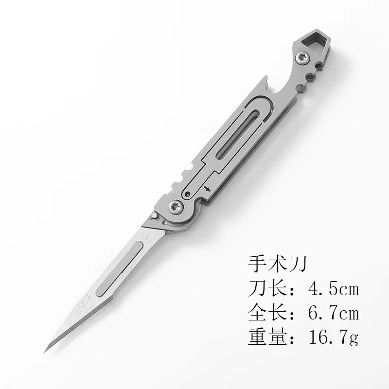 Mini Titanium Alloy Folding Knife for Outdoor EDC