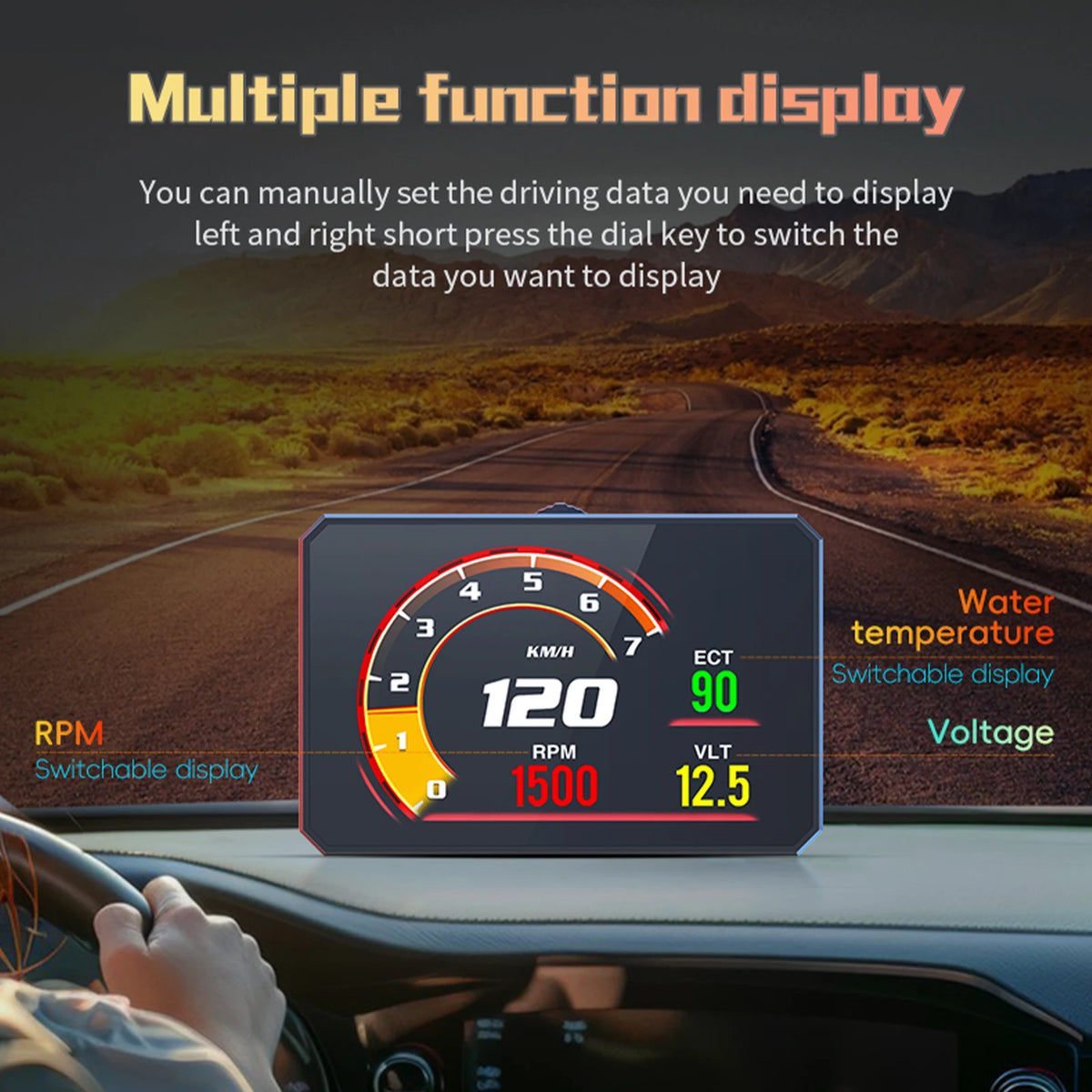 P16 OBDII Digital Vehicle Dashboard Display