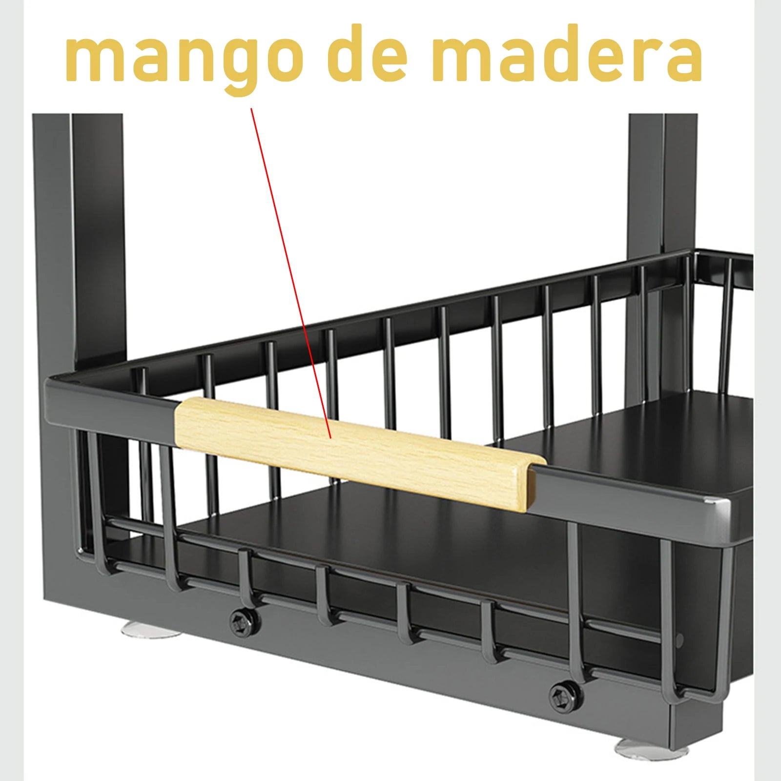 2‑Level Metal Storage Rack Under the Sink with Sliding Drawer