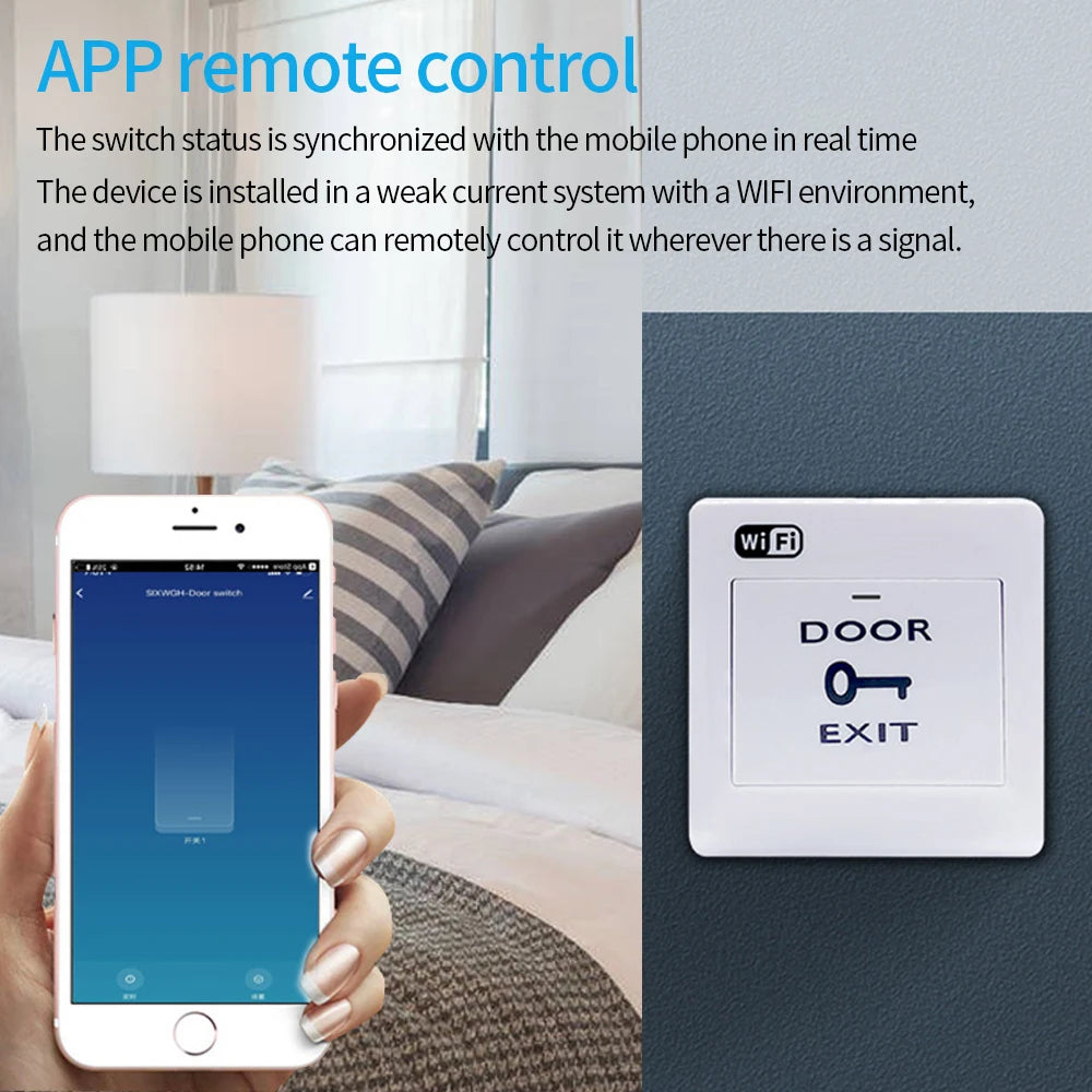 Support Tuya App WIFI Exit Switch Surface Mounted Intelligent Life Access Control System Control 4-Wire Switch